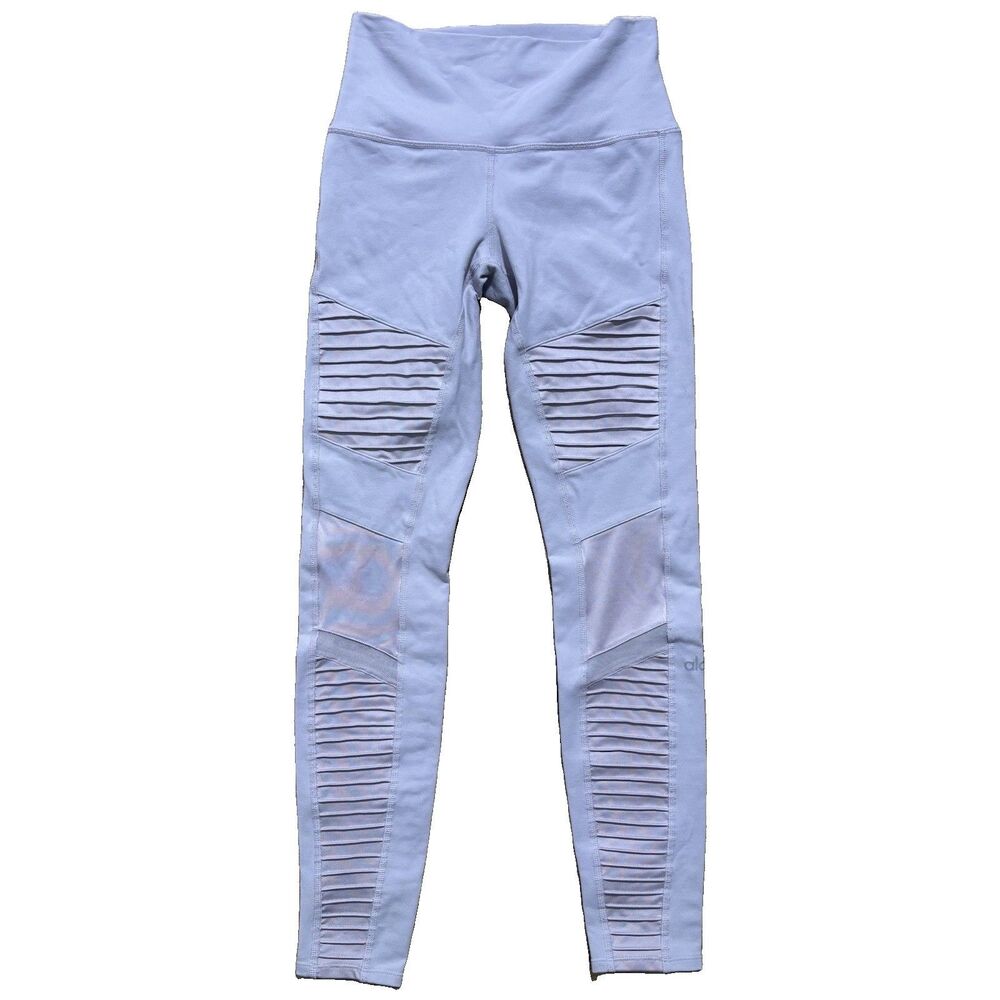 Alo Athena Moto Leggings Women’s Small Light Purple Mid Rise Athletic Yoga
